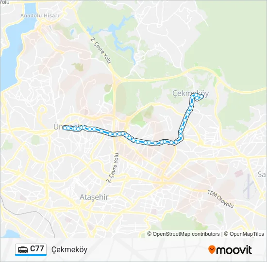 C77 Dolmus & Minibus Line Map
