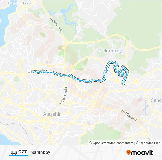 C77 Dolmus & Minibus Line Map