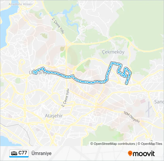 C77 Dolmus & Minibus Line Map