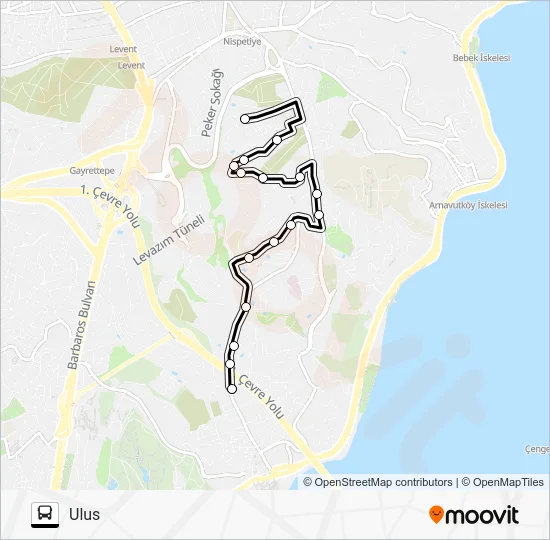 ULUS - LEVAZIM Bus Line Map