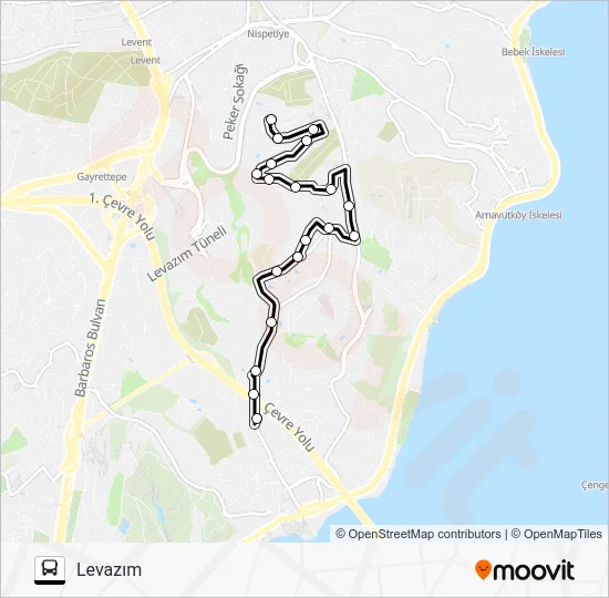 ULUS - LEVAZIM Bus Line Map