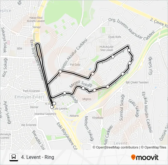 KONAKLAR - 4.LEVENT Bus Line Map