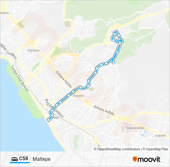 C58 Dolmus & Minibus Line Map