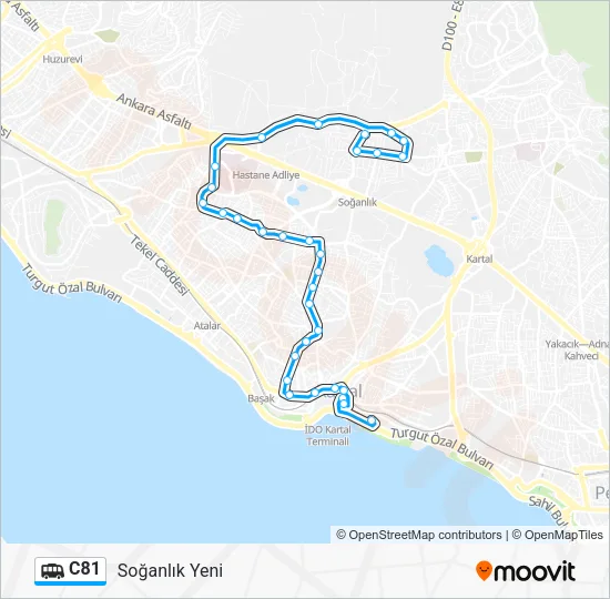 C81 Dolmus & Minibus Line Map