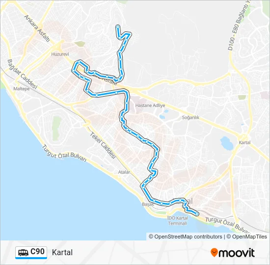 C90 Dolmus & Minibus Line Map