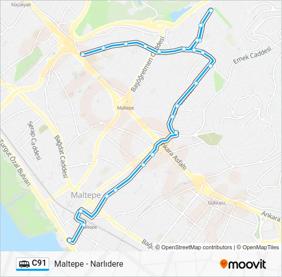 C91 Dolmus & Minibus Line Map