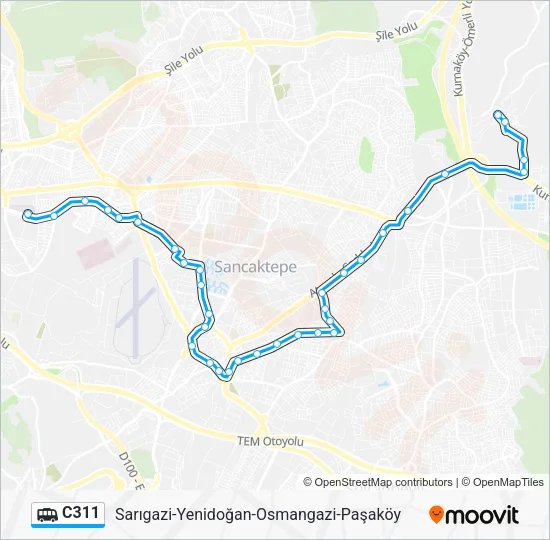 C311 Dolmus & Minibus Line Map
