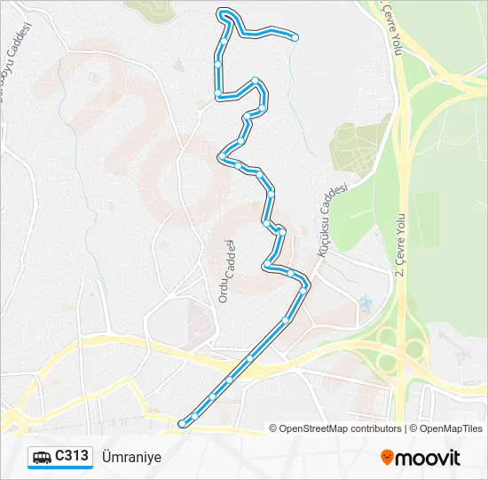 C313 Dolmus & Minibus Line Map