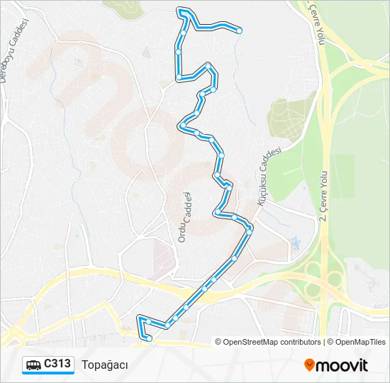 C313 Dolmus & Minibus Line Map