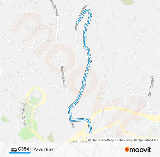 C354 Dolmus & Minibus Line Map