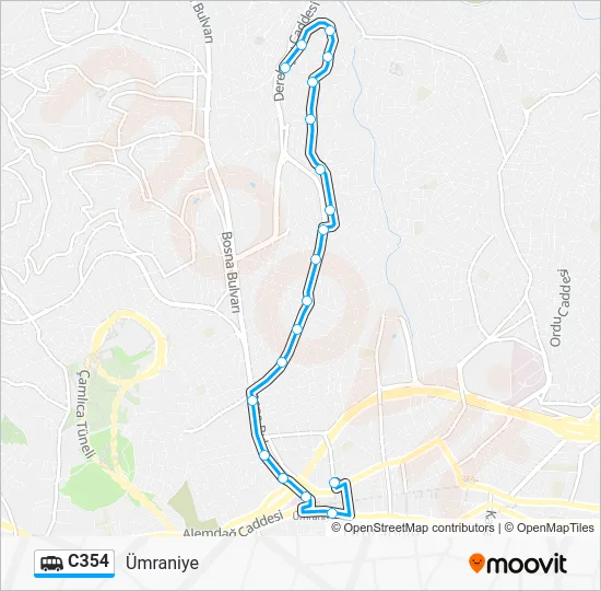 C354 Dolmus & Minibus Line Map