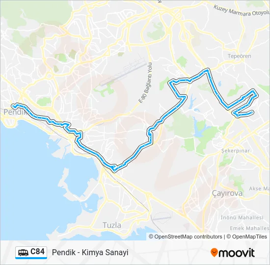 C84 Dolmus & Minibus Line Map