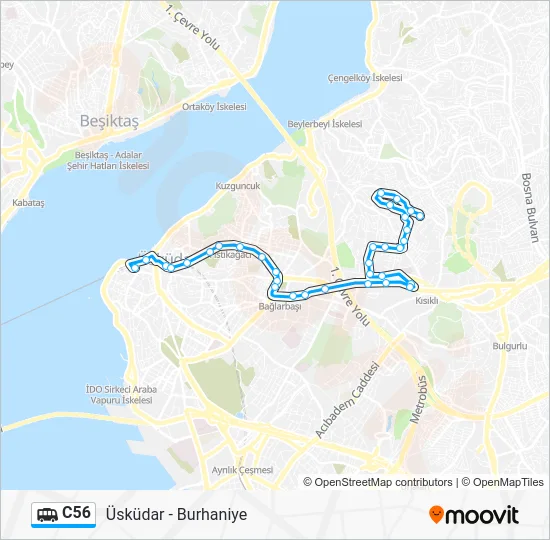 C56 Dolmus & Minibus Line Map