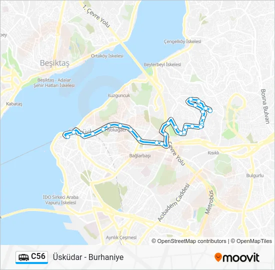 C56 Dolmus & Minibus Line Map