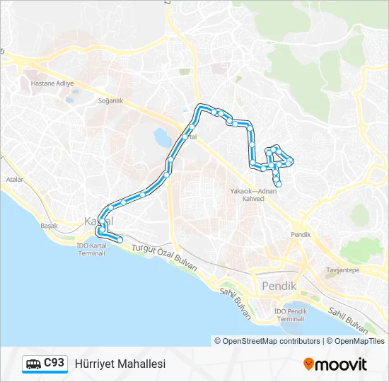 C93 Dolmus & Minibus Line Map