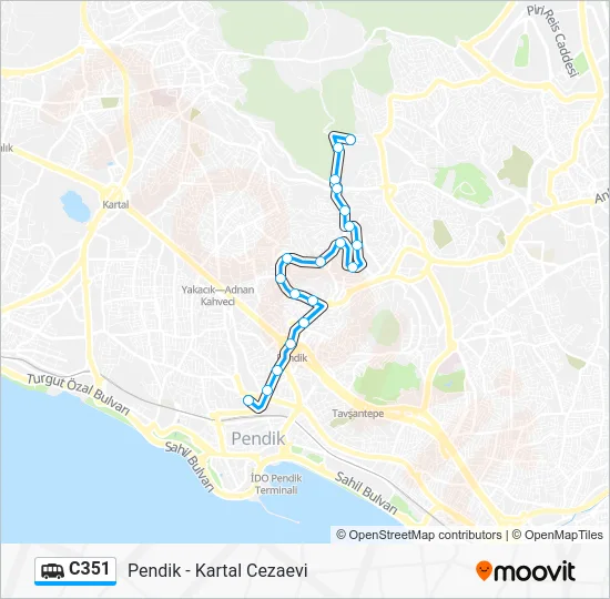 C351 Dolmus & Minibus Line Map