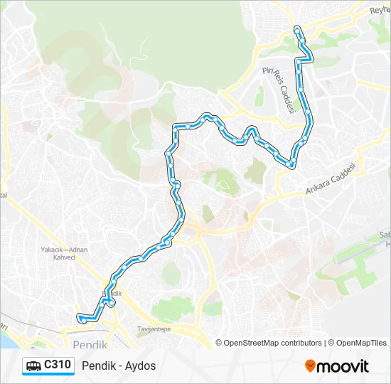 C310 Dolmus & Minibus Line Map