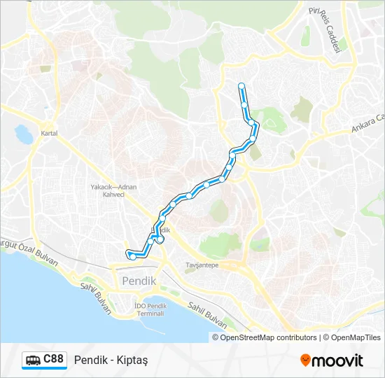 C88 Dolmus & Minibus Line Map