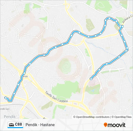 C88 Dolmus & Minibus Line Map