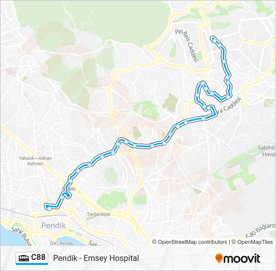 C88 Dolmus & Minibus Line Map