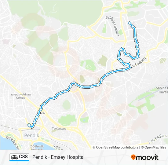 C88 Dolmus & Minibus Line Map