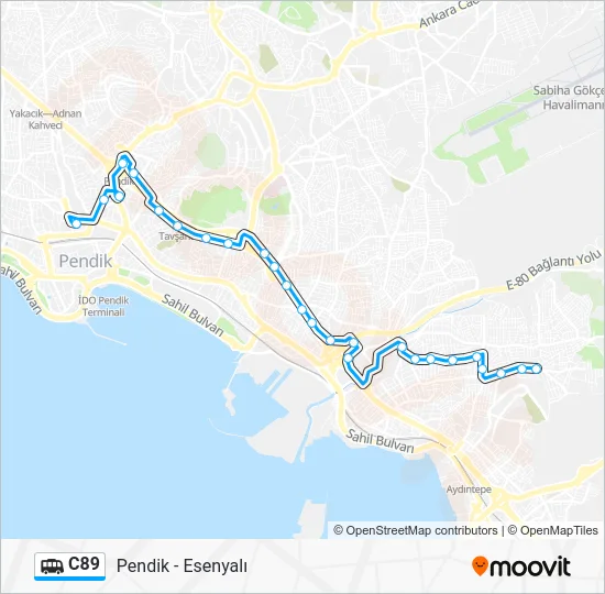 C89 Dolmus & Minibus Line Map