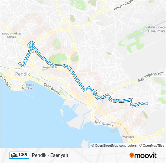 C89 Dolmus & Minibus Line Map