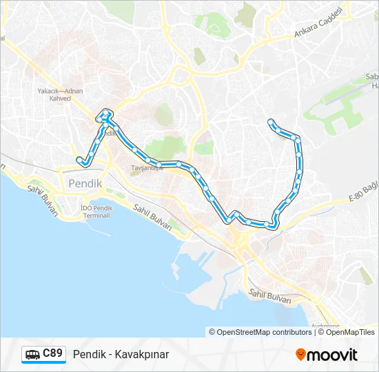 C89 Dolmus & Minibus Line Map