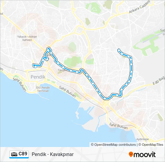 C89 Dolmus & Minibus Line Map