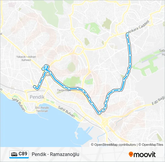 C89 Dolmus & Minibus Line Map