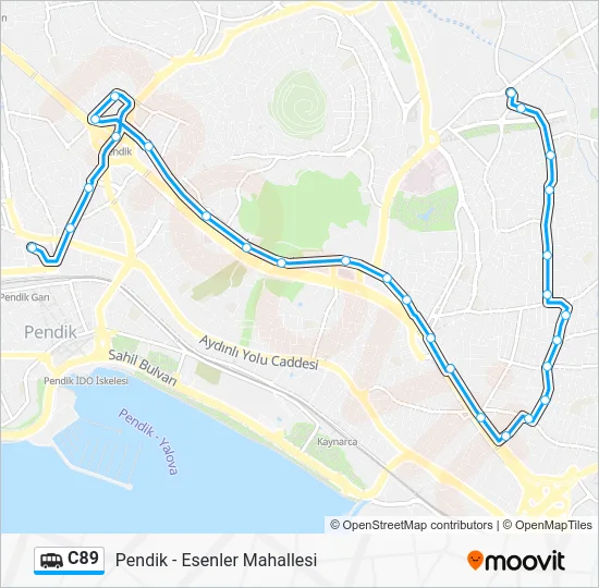C89 Dolmus & Minibus Line Map