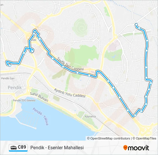 C89 Dolmus & Minibus Line Map