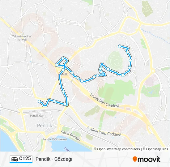 C125 Dolmus & Minibus Line Map