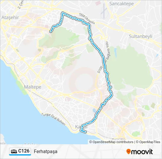 C126 Dolmus & Minibus Line Map