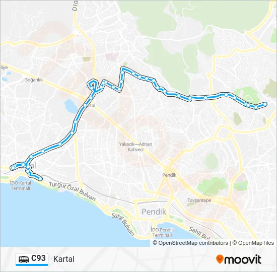C93 Dolmus & Minibus Line Map