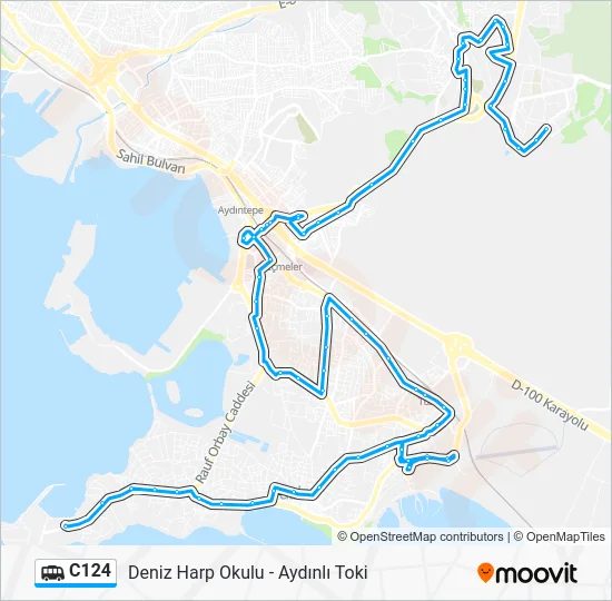 C124 Dolmus & Minibus Line Map
