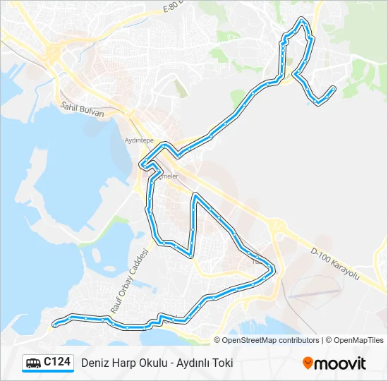 C124 Dolmus & Minibus Line Map
