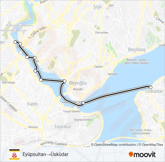 HALIÇ HATTI Ferry Line Map