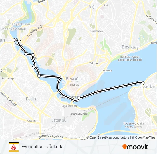 HALIÇ HATTI Ferry Line Map