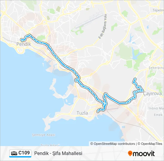 C109 Dolmus & Minibus Line Map