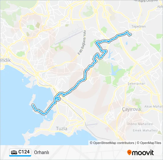 C124 Dolmus & Minibus Line Map