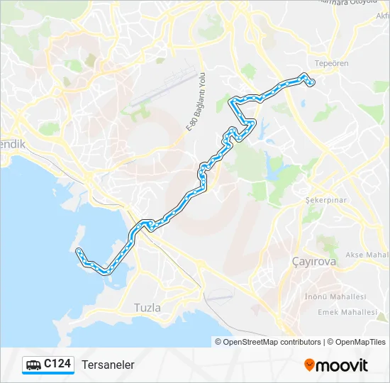 C124 Dolmus & Minibus Line Map