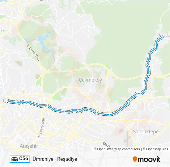C56 Dolmus & Minibus Line Map