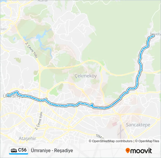 C56 Dolmus & Minibus Line Map