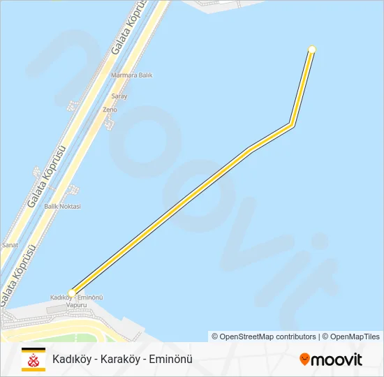 KADIKÖY - KARAKÖY - EMINÖNÜ Ferry Line Map