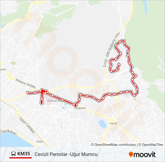 KM35 bus Line Map