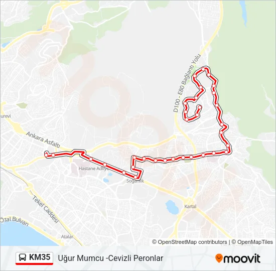 KM35 Bus Line Map