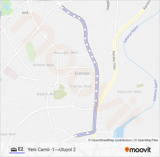 E2 Dolmus & Minibus Line Map