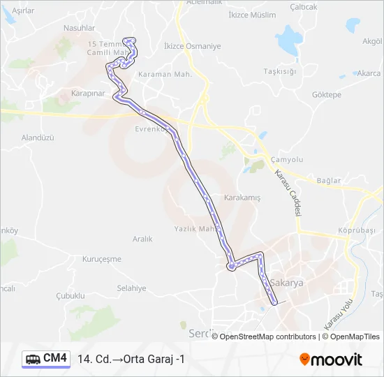 CM4 Dolmus & Minibus Line Map