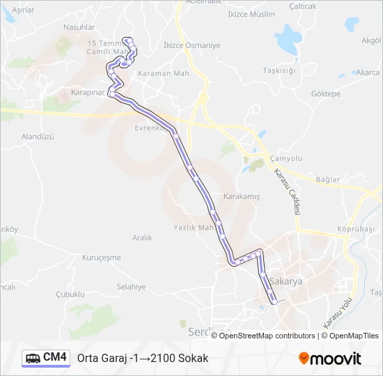 CM4 Dolmus & Minibus Line Map